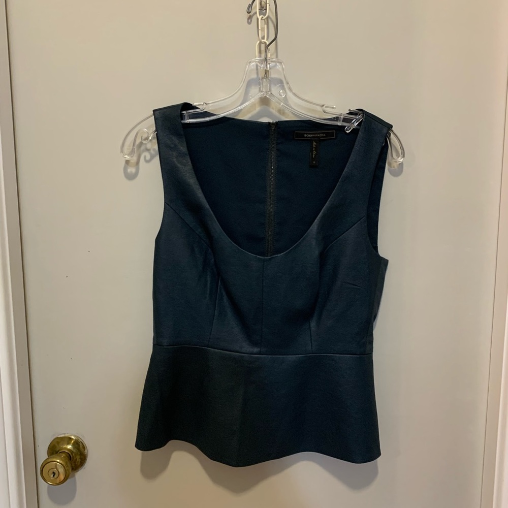 BCBGMAXAZRIA Faux Leather Top
